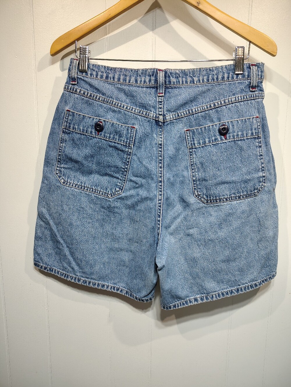 Vintage Faded Glory Denim Jorts High Waisted Cargo Carpenter Shorts Size 11/12 - Picture 4 of 7